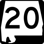 Straßenschild der Alabama State Route 20