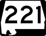 Straßenschild der Alabama State Route 221