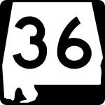 Straßenschild der Alabama State Route 36