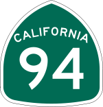 Straßenschild der California State Route 94