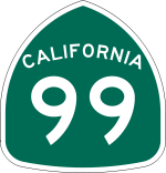 Straßenschild der California State Route 99