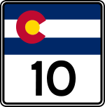 Straßenschild der Colorado State Route 10