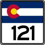 Straßenschild der Colorado State Route 121
