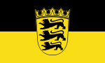 Flag of Baden-Württemberg (state, lesser arms).svg