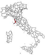 Lage der Provinz Livorno innerhalb Italiens