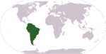 Lage von Südamerika