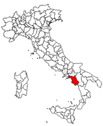 Lage der Provinz Salerno innerhalb Italiens