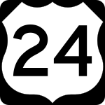 Straßenschild des U.S. Highways 24