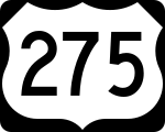 Straßenschild des U.S. Highways 275