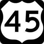 Straßenschild des U.S. Highways 45