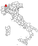 Lage der Provinz Verbano-Cusio-Ossola innerhalb Italiens