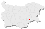 Karte von Bulgarien, Position von Elchowo hervorgehoben