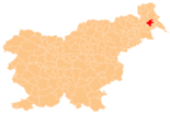 Karte von Slowenien, Position von Beltinci hervorgehoben