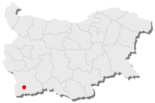Karte von Bulgarien, Position von Sandanski hervorgehoben