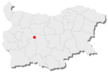 Karte von Bulgarien, Position von Kopriwschtiza hervorgehoben