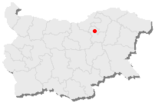 Karte von Bulgarien, Position von Popowo hervorgehoben