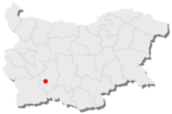 Karte von Bulgarien, Position von Welingrad hervorgehoben