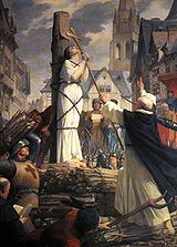 Jeanne d’Arc auf dem Scheiterhaufen, Wandgemälde im Pantheon von Jules Lenepveu