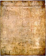 Die Originalurkunde der Unabhängigkeitserklärung der Vereinigten Staaten