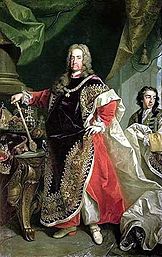 Kaiser Karl VI. im Ornat als Großmeister des Ordens vom Goldenen Vlies, Gemälde von Johann Gottfried Auerbach