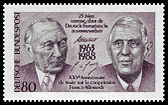 DBP 1988 1351 Konrad Adenauer und Charles de Gaulle.jpg
