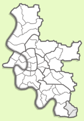 Lage des Stadtbezirks 10 innerhalb Düsseldorfs
