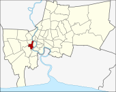 Karte von Bangkok, Thailand mit Thonburi