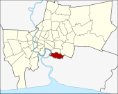 Karte von Bangkok, Thailand mit Bang Na