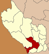 Karte von Kanchanaburi, Thailand mit Mueang Kanchanaburi