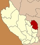 Karte von Kanchanaburi, Thailand mit Lao Khwan