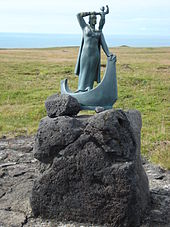 Statue der Gudridur Thorbjarnardottir auf Island