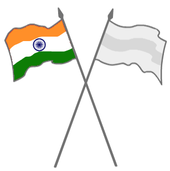 Darstellung der Anordnung der Indischen Flagge gemeinsam mit einer anderen Nationalflagge