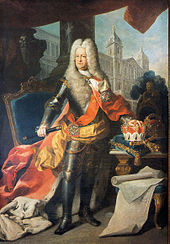 Karl III. Philipp von der Pfalz im Harnisch, J. Ph. van der Schlichten, um 1733