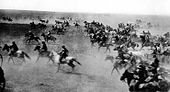 Oklahoma Land Run (zeitgenössische Fotografie, 1889)