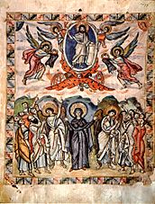 Darstellung der Himmelfahrt Christi im Rabbula-Evangeliar