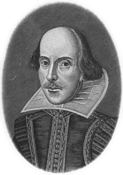 William Shakespeare, Portrait der ersten Folio-Ausgabe von Martin Droeshout
