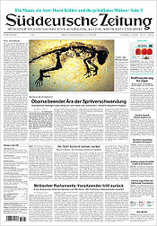 Titelseite Süddeutsche Zeitung vom 20. Mai 2009