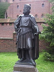 Winrich von Kniprode in einer historisierenden Darstellung in der Marienburg