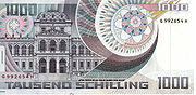 1000 Schilling Erwin Schrödinger Rückseite