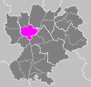 Lage des Arrondissement Lyon im Département Rhône