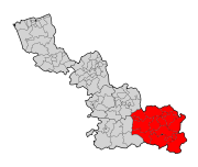Lage des Arrondissement Avesnes-sur-Helpe im Département Nord