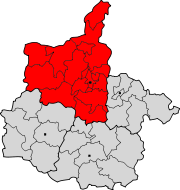 Lage des Arrondissement Charleville-Mézières im Département Ardennes
