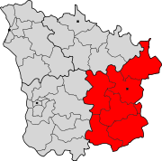 Lage des Arrondissement Château-Chinon im Département Nièvre