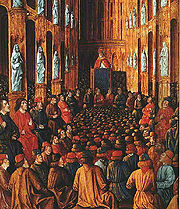 Papst Urban II. auf der Synode von Clermont