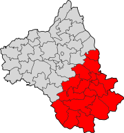 Lage des Arrondissement Millau im Département Aveyron