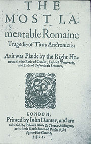 Shakespeares Titus Andronicus, Erstdruck