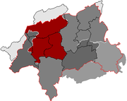 Lage des Bezirk Elberfeld in Wuppertal