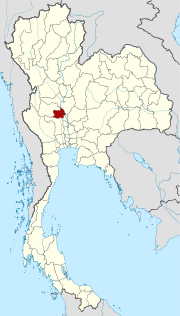 Karte von Thailand  mit der Provinz Chainat hervorgehoben