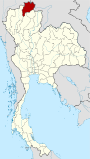 Karte von Thailand  mit der Provinz Chiang Rai hervorgehoben