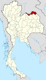 Karte von Thailand  mit der Provinz Nong Khai hervorgehoben